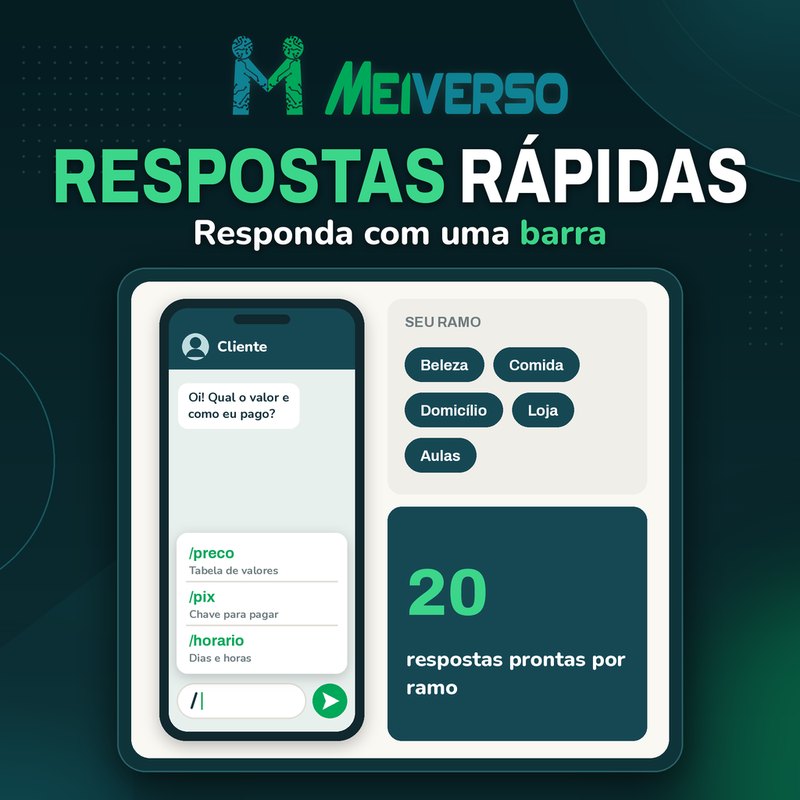 Respostas rápidas do WhatsApp por ramo